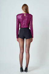 Sequin Long Sleeve Bodysuit