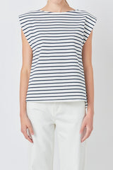Striped Padded Sleeveless Top