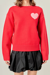 Heart Detail Knit Sweater
