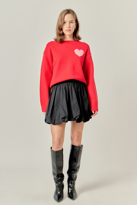 Heart Detail Knit Sweater