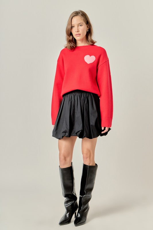 Heart Detail Knit Sweater