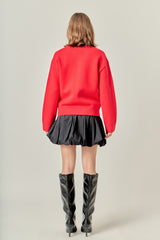 Heart Detail Knit Sweater