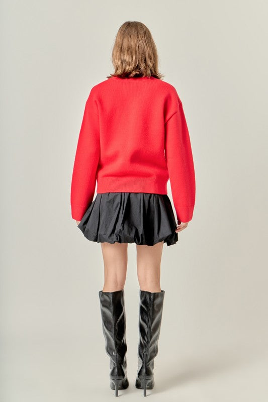 Heart Detail Knit Sweater