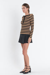 Stripe Bow Knit Top
