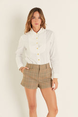 Bib Collar Detailed Shirt