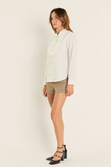 Bib Collar Detailed Shirt