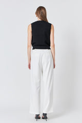 Ribbed Chain Detail Vest