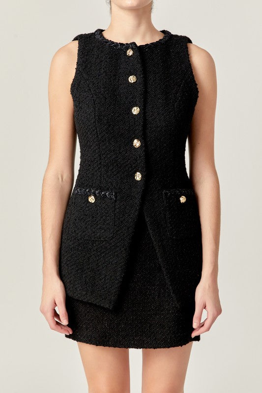 Tweed Long Vest
