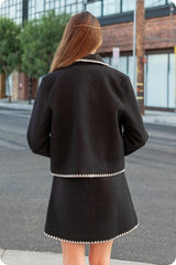 Contrast Embroidery Bouclé Jacket