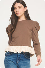 Feminine Ruffle-Hem Top