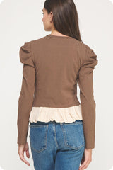 Feminine Ruffle-Hem Top