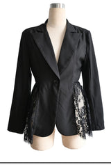 Lace Panel Tailored Blazer (2 Color Ways)