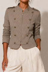 Striped Military Jacket
