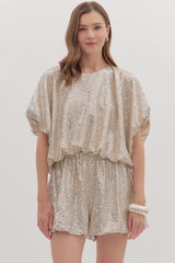 Champagne Gold Sequin Top