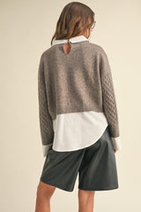 Long Sleeve Sweater and Shirt Combo