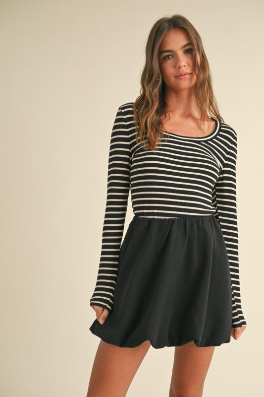 Striped Ribbed Long Sleeve Top (2 Color Ways)