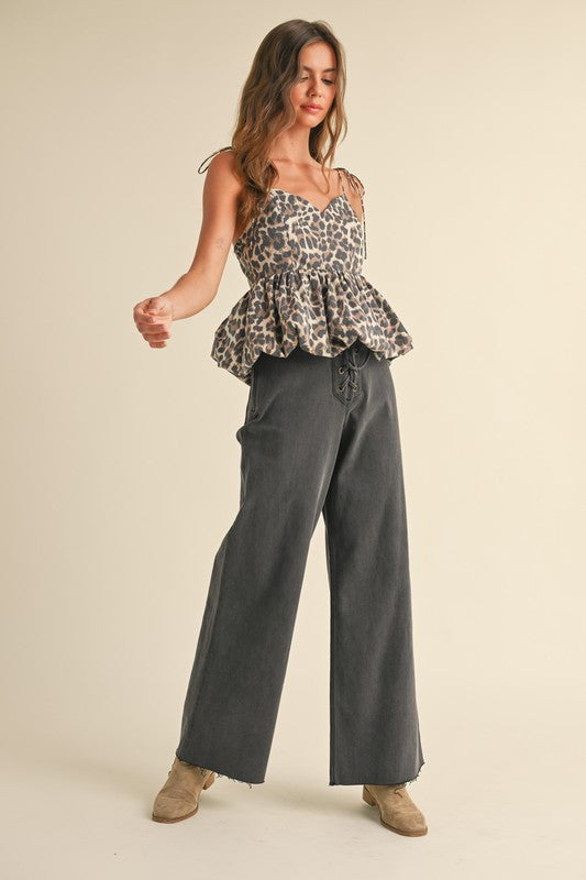 Leopard Print Balloon Bottom Top