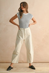 Striped Ribbed Knit Bodysuit