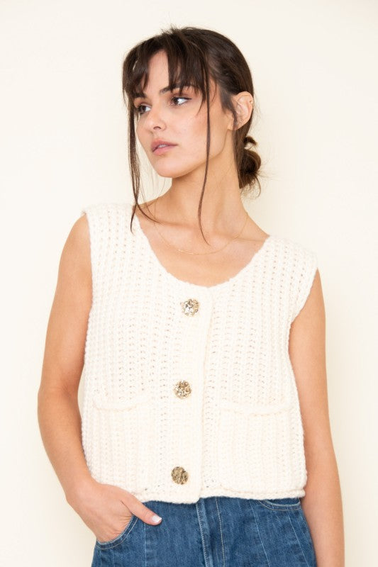 Chunky Textured Knit Vest