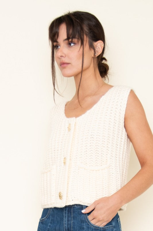 Chunky Textured Knit Vest