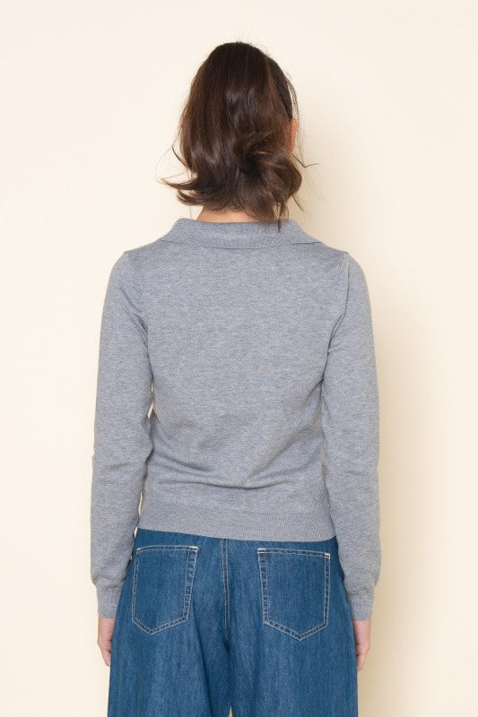 Chic Collared Button-Front Sweater