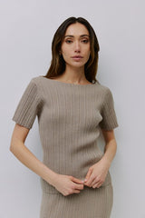 Neutral Textured Joelle Top