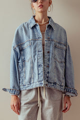 Off-Duty Vintage Wash Denim Jacket