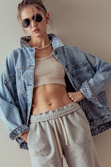 Off-Duty Vintage Wash Denim Jacket