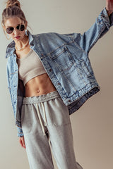 Off-Duty Vintage Wash Denim Jacket