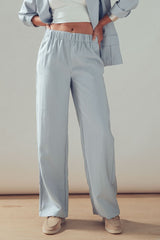 Full Elastic Waistband Wide Leg Trouser