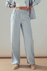 Full Elastic Waistband Wide Leg Trouser