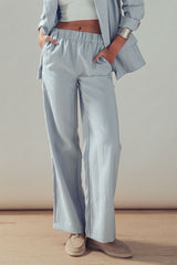 Full Elastic Waistband Wide Leg Trouser