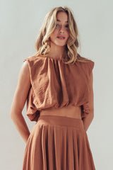 Boho Desert Draped Sleeveless Blouse