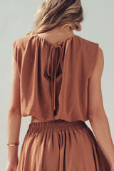 Boho Desert Draped Sleeveless Blouse