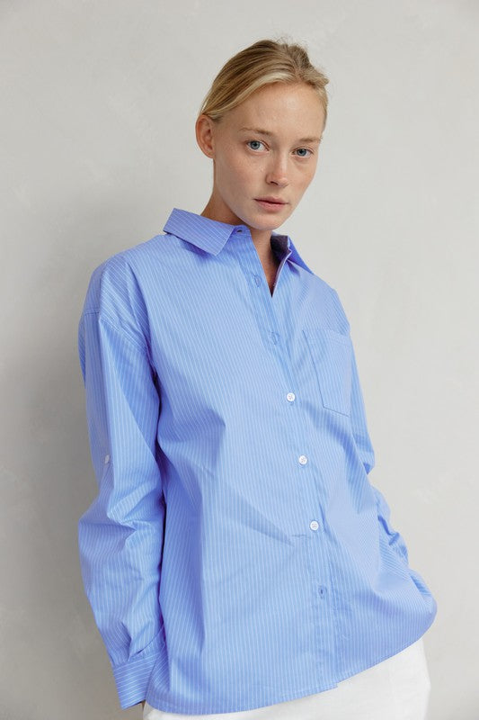 Pinstripe Button-Down Shirt (2 Color Ways)