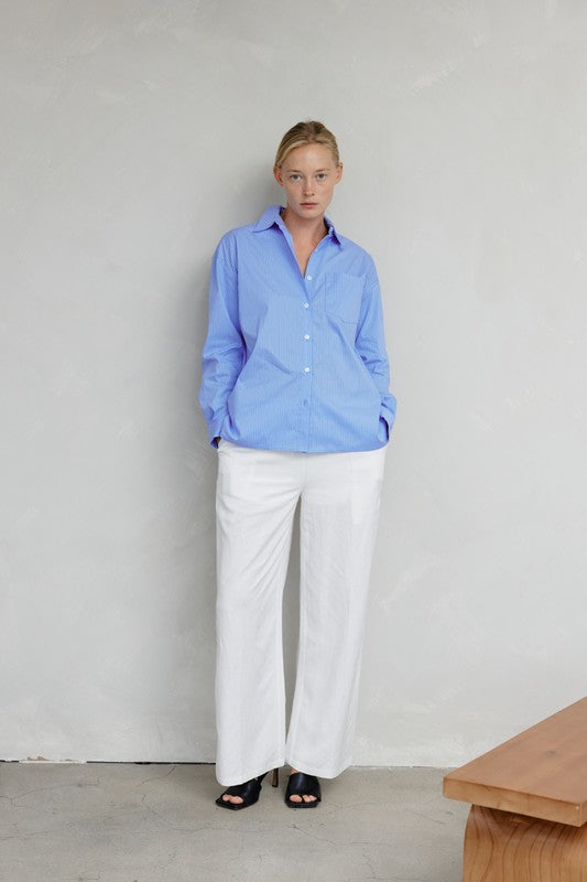 Pinstripe Button-Down Shirt (2 Color Ways)