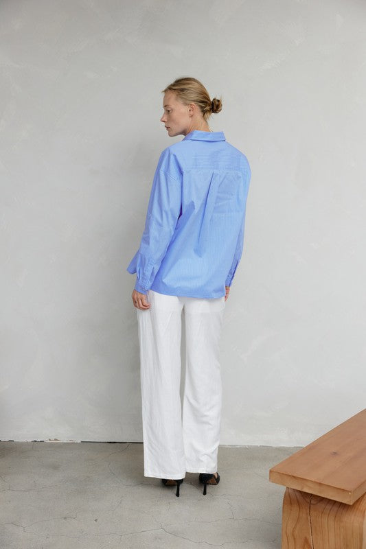 Pinstripe Button-Down Shirt (2 Color Ways)