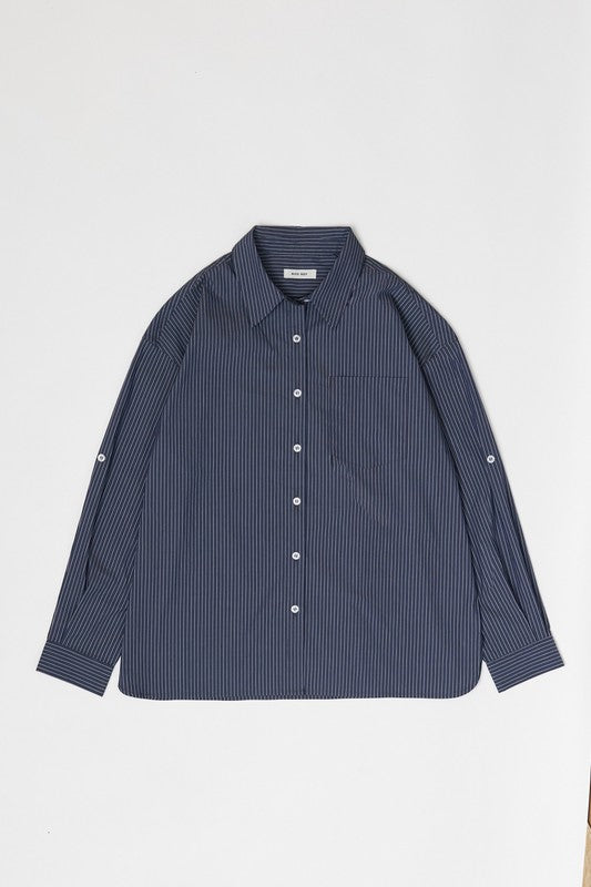 Pinstripe Button-Down Shirt (2 Color Ways)