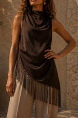 Sienna Fringe Satin Top