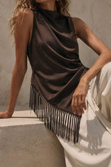 Sienna Fringe Satin Top