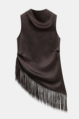 Sienna Fringe Satin Top