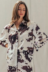 Midnight Rodeo Satin Button-Down Top