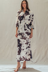 Midnight Rodeo Satin Button-Down Top
