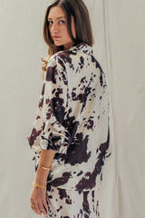 Midnight Rodeo Satin Button-Down Top