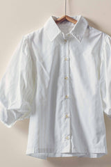 Chic Striped Puff Sleeve Blouse (3 Color Ways)