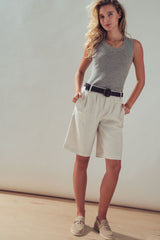 Beaded Neckline Rib Tank