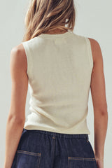 Beaded Neckline Rib Tank