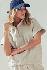 Effortless Luxe Half-Zip Pullover Top