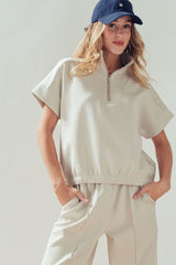 Effortless Luxe Half-Zip Pullover Top
