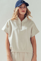 Effortless Luxe Half-Zip Pullover Top